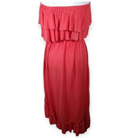 CATWALK STUDIO CORAL RUFFLE STRAPLESS DRESS SZ.S GUC. - Picture 2 of 5